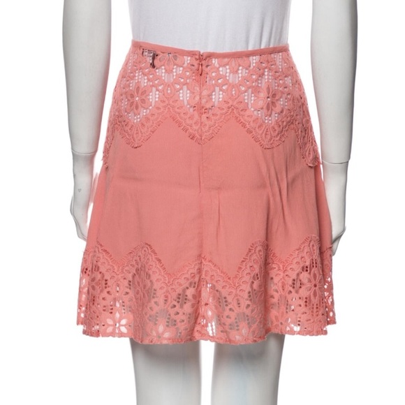 For Love & Lemons Blush Pink Crochet Embroidered Skirt XS - Picture 4 of 8